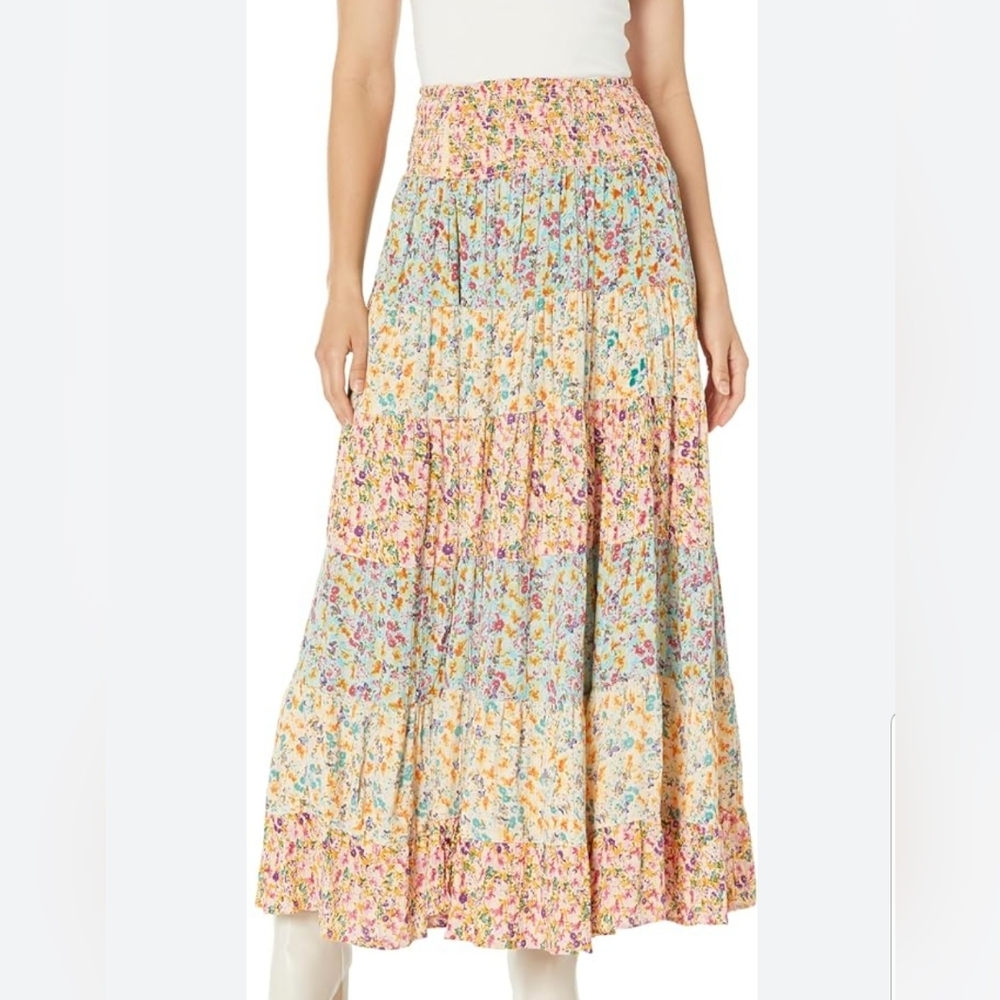Angie Floral Maxi Skirt - Multicolor